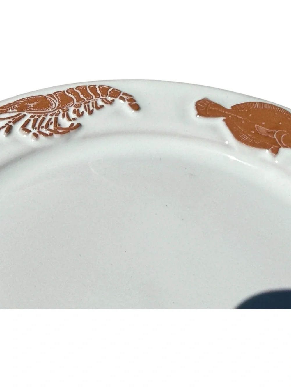 Vintage Frankoma Coastal Seafood Salad Plates Set of 4 8” Coastal Cottagecore